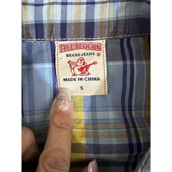 TRUE RELIGION Plaid Embroidered Western SNAP Button Down Long Sleeve S Cowboy - Picture 3 of 13